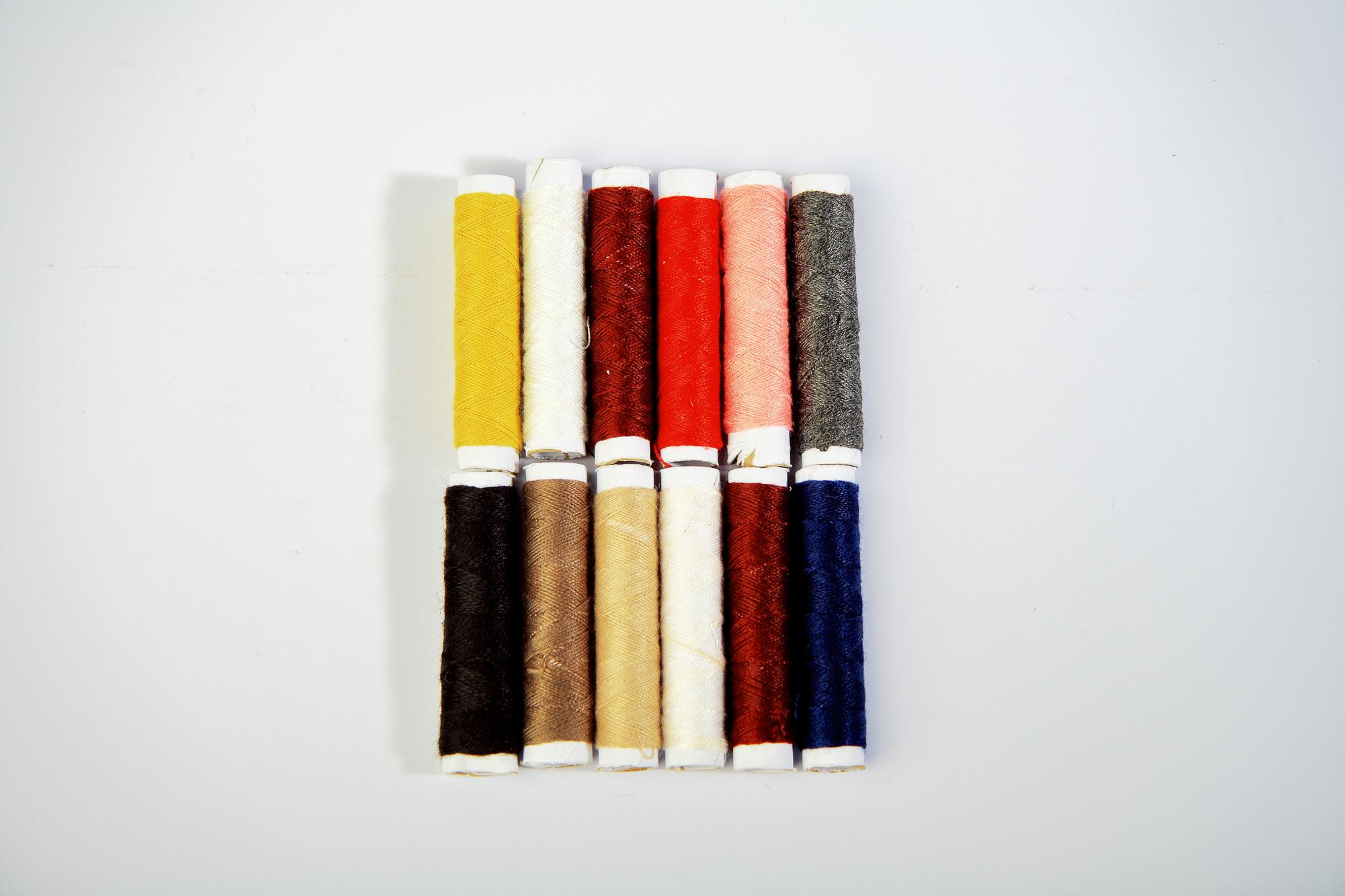 Samples of premium threads and finished embroidery patches